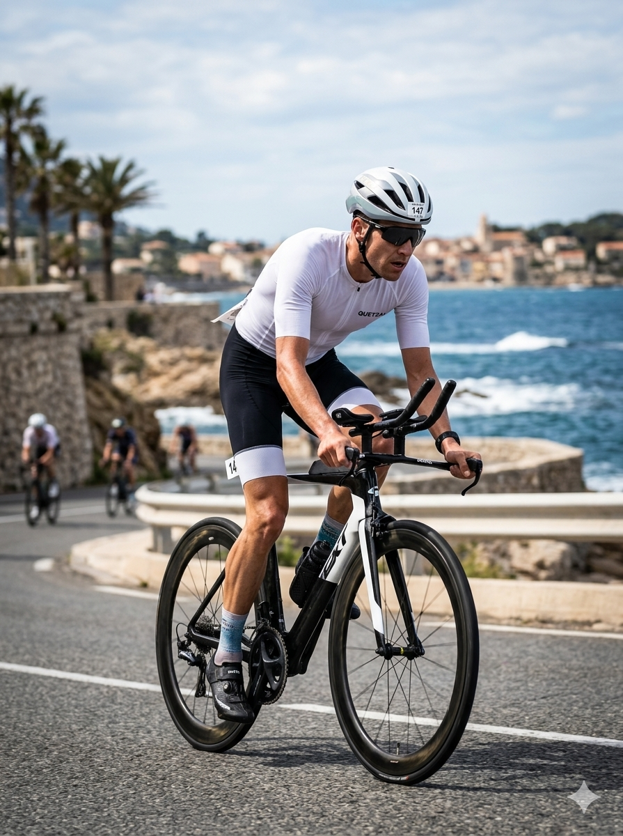 Tri-Fonction Quetzal vue face — Trisuit cyclisme triathlon